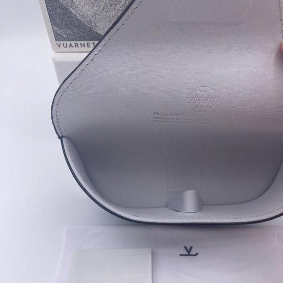 Vuarnet Sunglasses Case Set,Black Hard Leather,Belt Clip,Boxed,Cloth,Auth Card - Picture 4 of 10